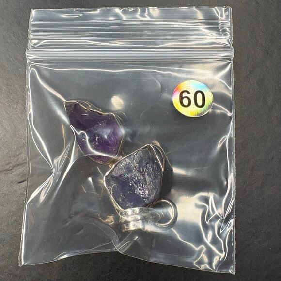 Sterling Silver Tanzanite and Amethyst Pendant Tanzanite Pendant Amethyst - Picture 5 of 5